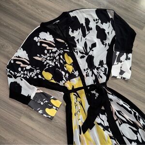 Fashion Nova Black, Yellow and White Floral Jumpsuit